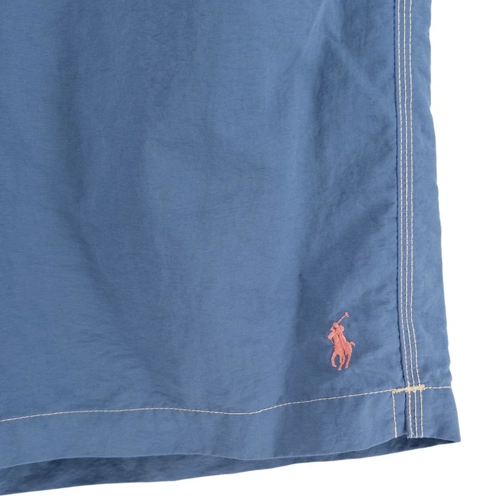 Vintage Polo Ralph Lauren Mens 1XB Big Blue Cargo Swim Board Trunks Pony 90s Y2K